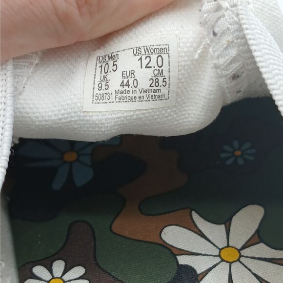 Vans Unisex Slip on U Paint Camo Daisy Skate Shoes White Black Size M10.5/W12.0 - Picture 11 of 11